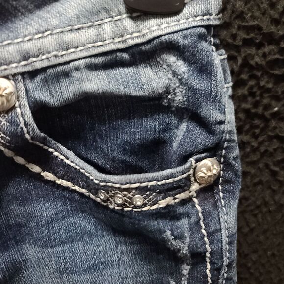 MissMe Womens Jeans Blue Size 25 Cotton Blend Signature Boot Pockets Button Zip - Picture 13 of 16